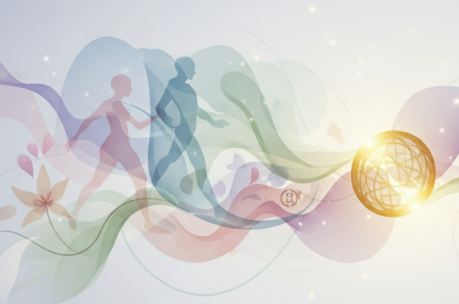 en harmonisk bakgrund som representerar fokus på hela människan, med mjuka färger och balans mellan kropp och sinne